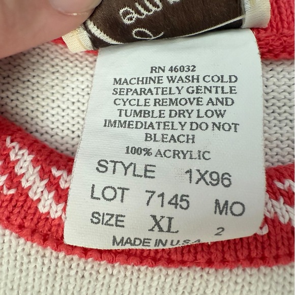 Vintage Company Collection Pink Nautical Anchors & Ships Wheel Knit Top Size XL - Picture 5 of 9